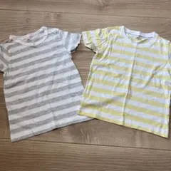 翌日匿名発送　無印良品　ストライプTシャツ 2枚セット サイズ100