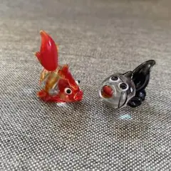 ガラス細工　夏の金魚達2匹　1994年　レア