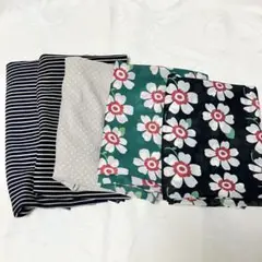布地 4枚セット ストライプ ドット 花柄　bー4