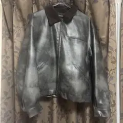 ヴィンテージライクショート合皮ジャケット Mサイズ ブラック