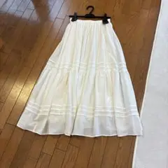 【未使用】ホワイト フリル ロングスカート