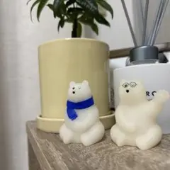 光るクマのフィギュア2体セット