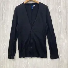 【美品】 H&M コットンカーディガンXS ブラック シンプル オシャレ