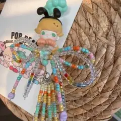 【ハンドメイド】Dimoo/ペイントストラップ　キーホルダー　アクセサリー