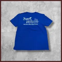 US古着 DISTRICT 両面プリント Tシャツ 半袖 ブルー Lサイズ
