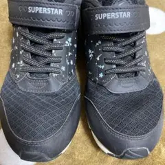 SUPERSTAR ブラック フラワースニーカー　23.5EE