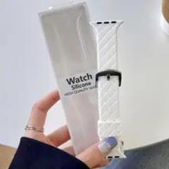Apple watch バンド シリコン 42mm 44mm 45mm ホワイト