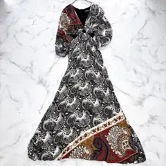 ✨極美品✨現行Desigual ペイズリー&カットアウト ロングワンピース
