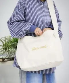 【新品未使用】オリジナル　ニコロゴ刺繍BIGショルダーバッグ