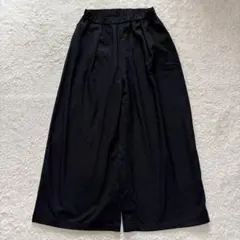 美品　ミズイロインド　ワイドタックパンツ　ブラック　ウールブレンド