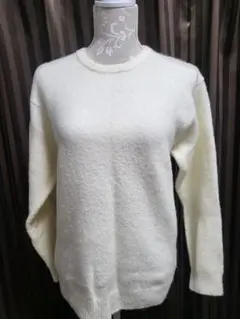 RAGEBLUE　レイジブルー　クルーネックウールニットセーター　アイボリー　M