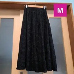 ' M 未使用 黒 フレア ロングスカート