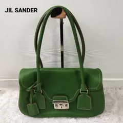 希少✨ジルサンダー ハンドバッグ ターンロック レザー グリーン オリジナルキー
