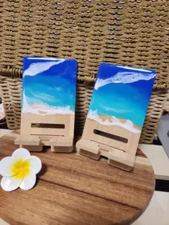 海レジンスマホスタンド⭐シンプルセット