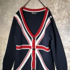 【ヴィンテージ】レアなユニオンジャック柄カーディガン used 古着 ZAS10