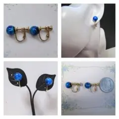 ハンドメイドイヤリング  蓄光ほたる石8mm