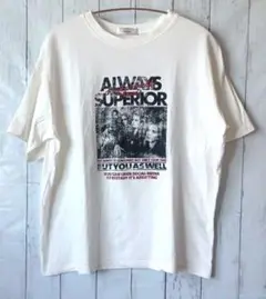 ロゴTシャツ ロックTシャツ 白 レディースMサイズ 半袖