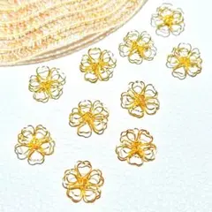 立体ワイヤーフラワーチャーム(C)　五弁花　桜