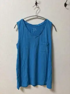 TIME AND TRUE ノースリーブTシャツ 【Mサイズ】青 ブルー