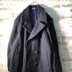 【ヴィンテージ】レトロ ダブルボタンピーコート古着used W6