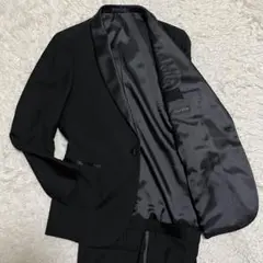 未使用級　Lサイズ相当 Hilton タキシード　セットアップ　ラインパンツ　黒
