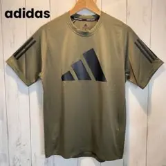 【adidas】トレーニングTシャツ　Ｍ　カーキ　アディダス　速乾性　冷感