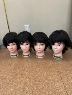 カットウィッグ 7体 100%人毛 ショートカットの練習用にどうぞ。
