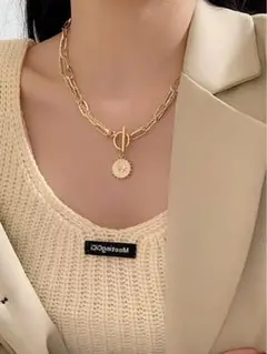 【限定品】チェーン コインネックレス ゴールドネックレス