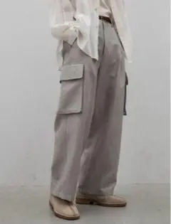 LIDNM WOOL LINEN BACKSATIN WIDECARGO