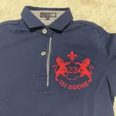 23 SPORT ネイビー 半袖ポロシャツ L
