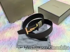 TOM FORD リバーシブル レザー ベルト ゴールド金具 サイズ90