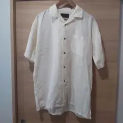 90s 開襟　ヘンプ　コットン　シャツ　生成り　ベージュ　3