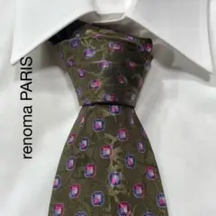 TG2746 renoma PARIS パターン柄 シルク ネクタイ イタリア製