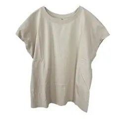 ユニクロ フレンチスリーブTシャツ M ベージュ