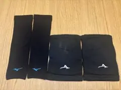Mizuno ブラック 膝&肘サポーター 2個セット