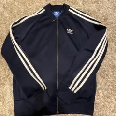 adidas トラックジャージ　ネイビー