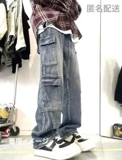 メンズデニム　カーゴデザイン　シーイン