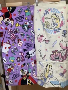 【新品・未使用】ディズニー　不思議の国のアリス　フェイスタオル　2枚組