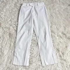 5463 美品✨綺麗めパンツ 白 ストレッチ オフィスカジュアル アンクル丈