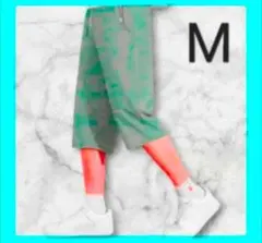Mサイズ⭐️ メンズ サルエルパンツ 夏 7分丈 ハーフパンツ 無地 ゆったり
