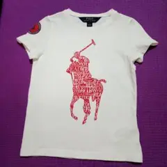 Polo Ralph Lauren Tシャツ レア サイズ5 ホワイト/レッド