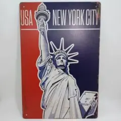 【新品】ブリキ看板 New York City 自由の女神 メタルプレート