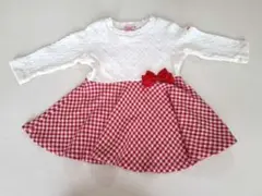 美品✴️【ホットビスケッツ】リボン付きワンピース80