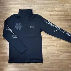 ガッチャGOLF ブラック長袖ポロシャツ S