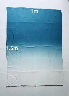 シフォン生地　グラデーション　Color：ピーコックブルー