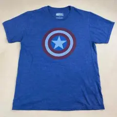MARVEL キャプテン・アメリカ Tシャツ フロントロゴ ネイビー L