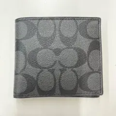【訳あり】COACH コーチ シグネチャー 二つ折り財布 ブラック