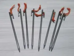 チタンペグ 24cm 8本 テント、タープ用 キャンプ 設営 軽量 頑丈 強靭