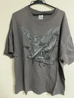 天使グラフィック Tシャツ グレー