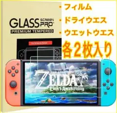 スイッチ 画面保護フィルム ガラス9H 2枚セット入(53)